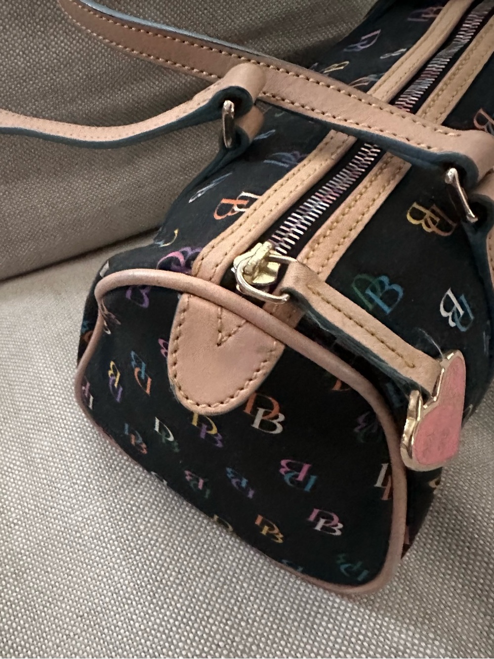 Dooney & Bourke Rainbow Monogram Barrel “It” Bag - Picture 2 of 15
